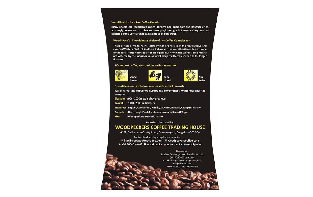 Woodi Peck's Home Blend- 60% Coffee, 40% Chicory   Box  250 grams